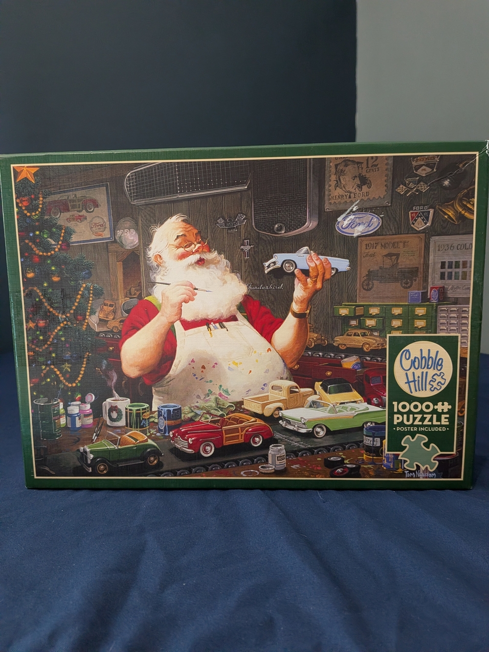 Cobble Hill Santa Painting Cars 1000-Piece Holiday Jigsaw Puzzle